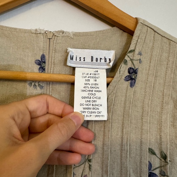 Vintage Linen Dress - Adjustable Size L - Picture 5 of 10